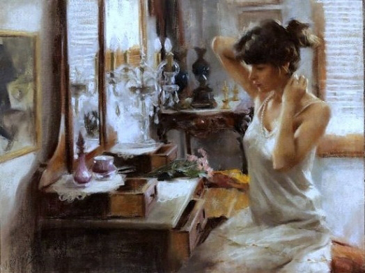 Vicente Romero Redondo婀娜多姿女性油画图片