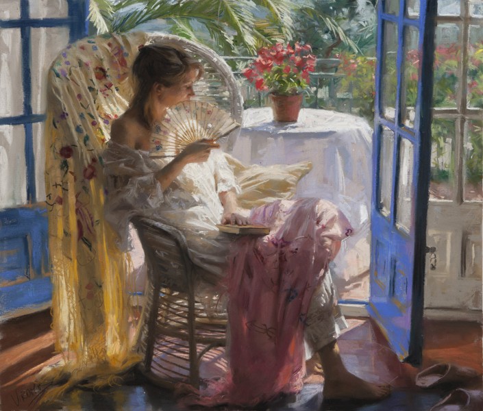 Vicente Romero Redondo婀娜多姿女性油画图片