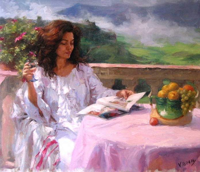 Vicente Romero Redondo婀娜多姿女性油画图片