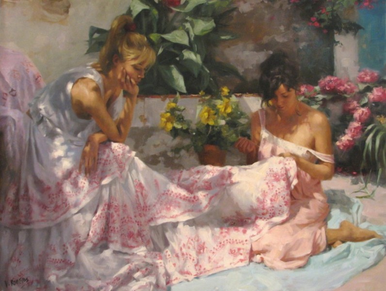 Vicente Romero Redondo婀娜多姿女性油画图片