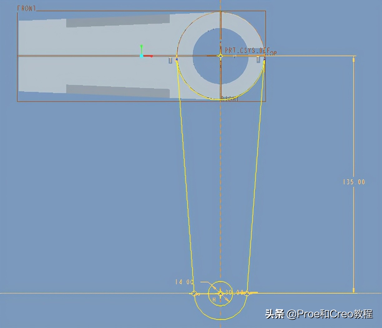 Proe/Creo摆杆的建模教程