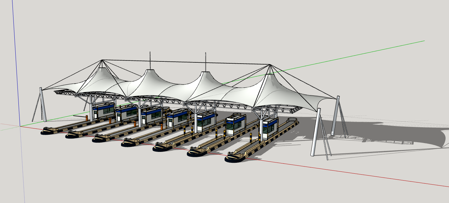 高速收费站SU模型 20230615