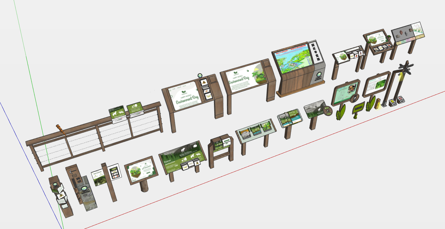 湿地公园导视牌SU模型 20230627
