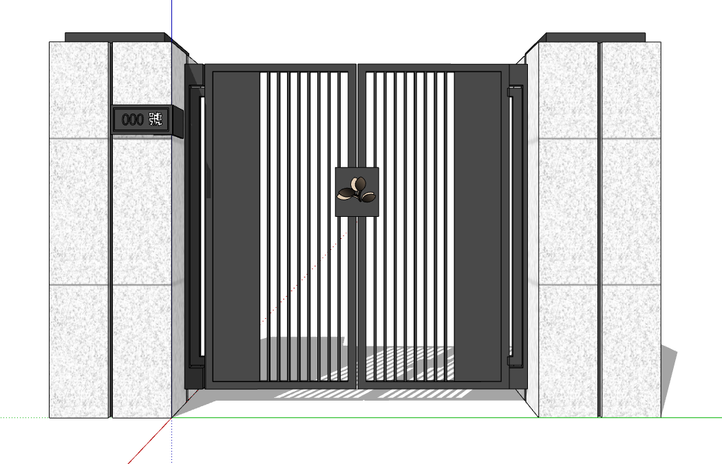 小庭院院门SU模型 20230804