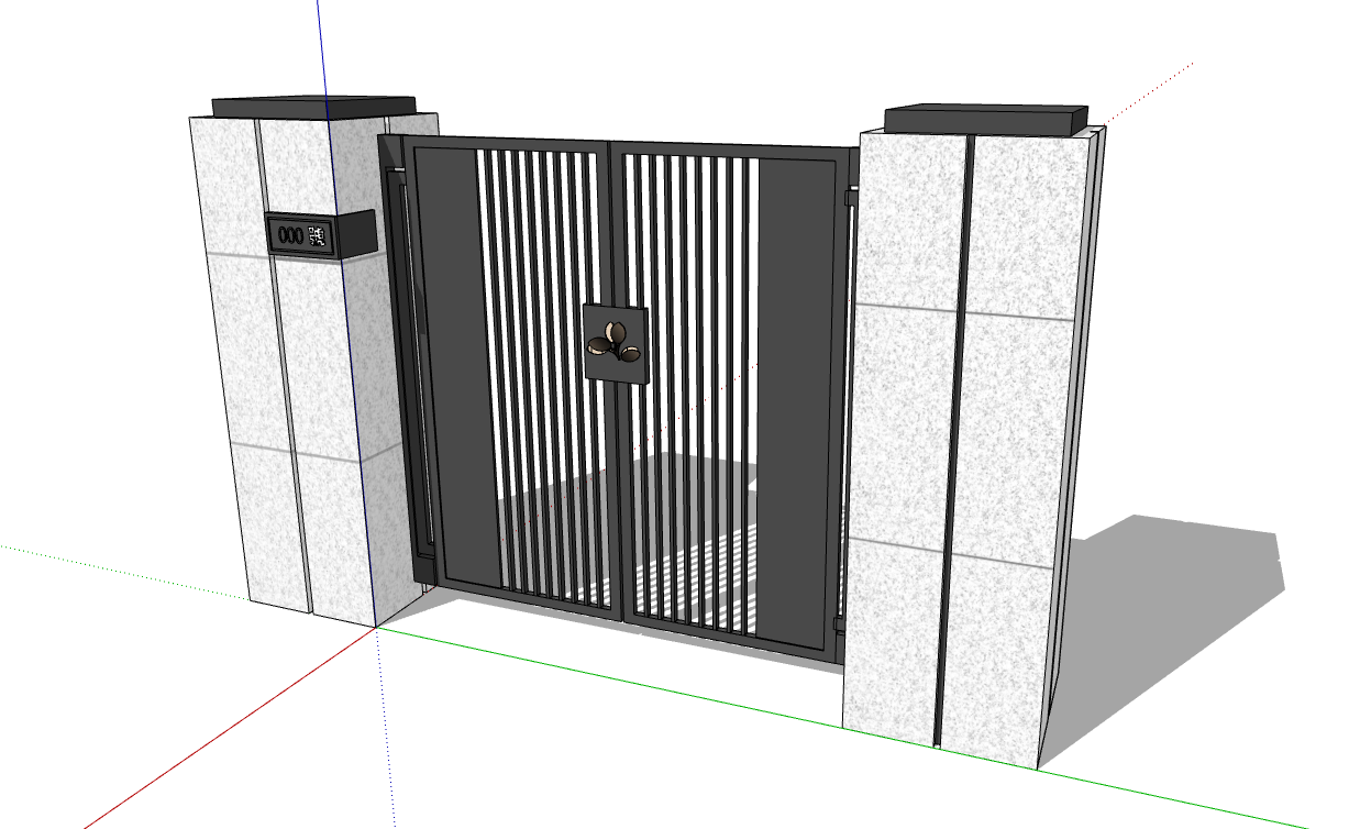 小庭院院门SU模型 20230804