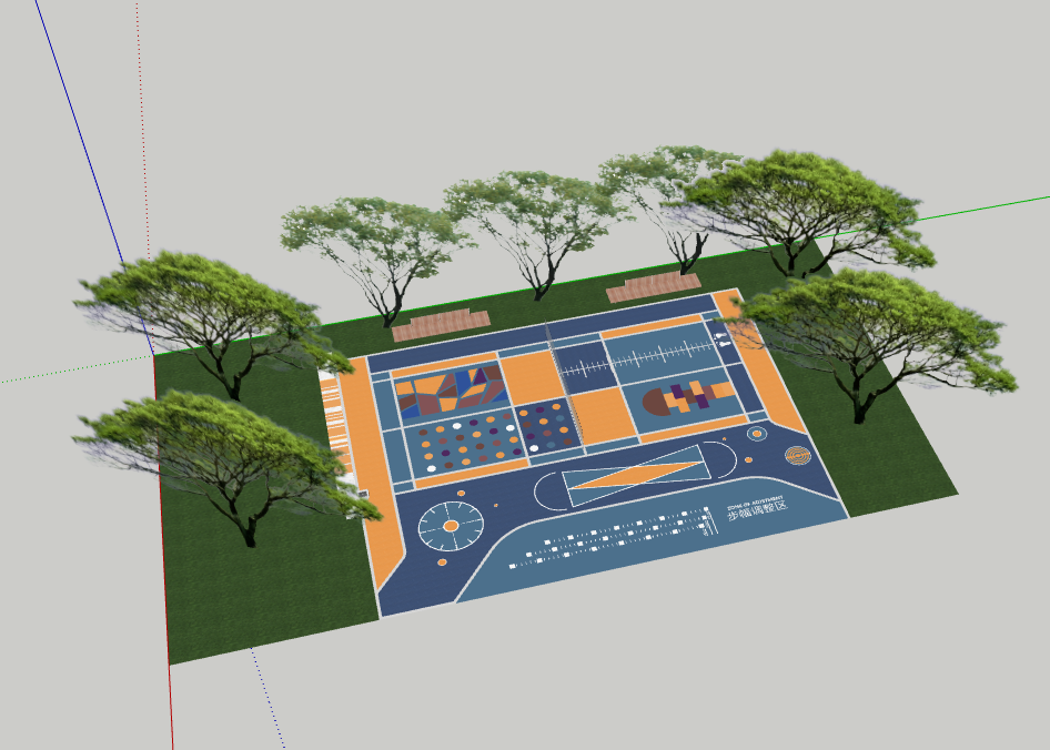 羽毛球场地SU模型 20230821