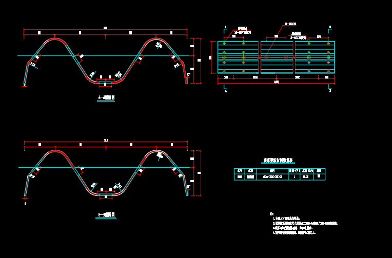 高速波形护栏施工图CAD图纸 20240206