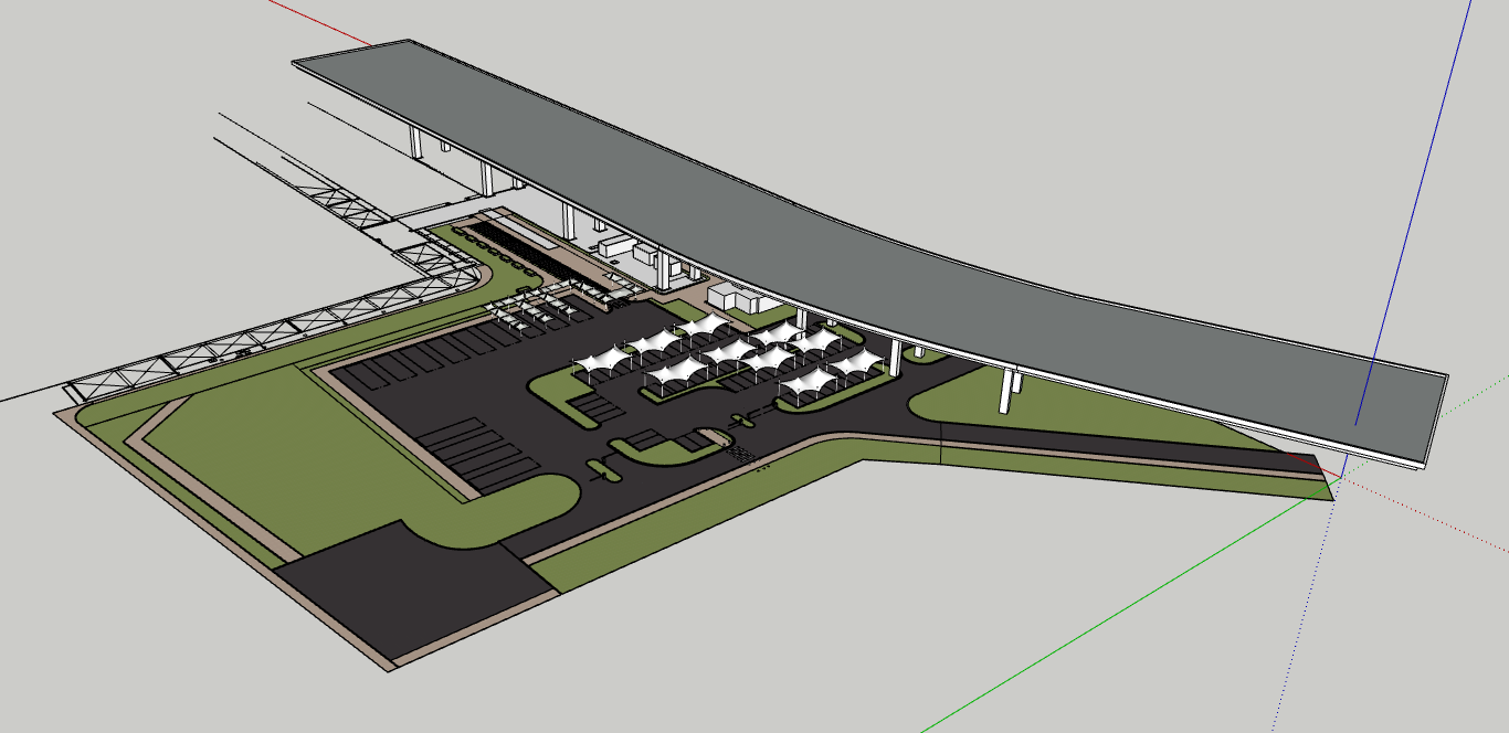 机场停车场SU模型 20240815